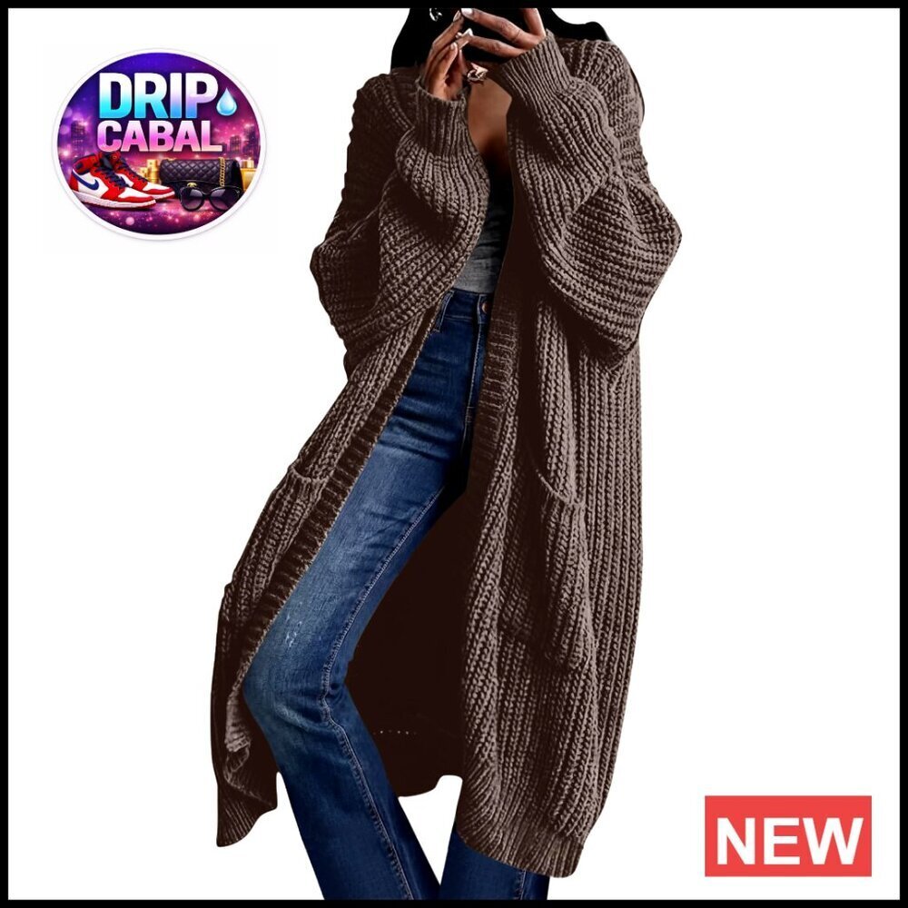 Oversized Knit Cardigan Sweater Coat Long Duster Cozy Fall Winter Pockets